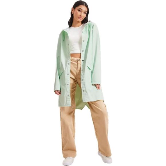 NWT Medium Rains Unisex Waterproof Long Jacket Mineral - Picture 1 of 12